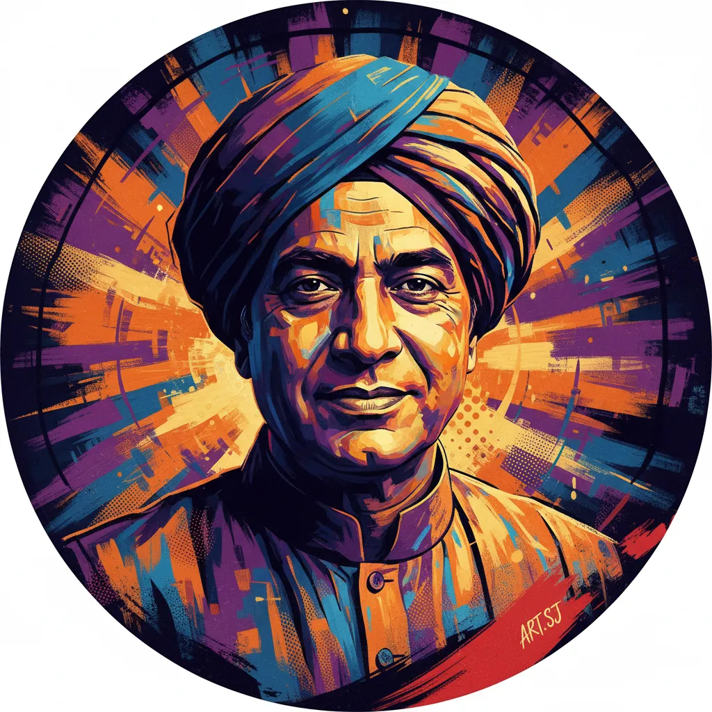 Artistic portrait of Saeed Jaffrey