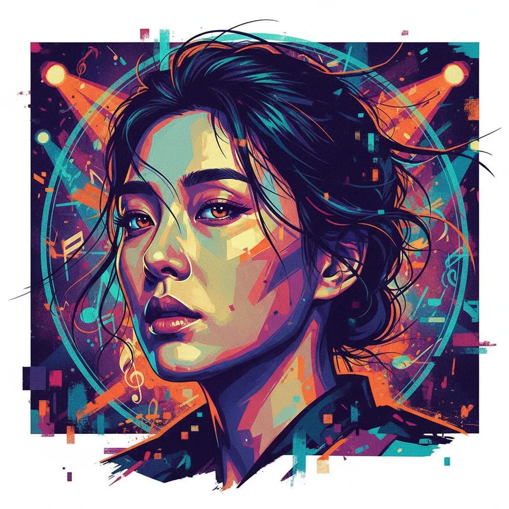 Artistic portrait of Kim Ok-bin