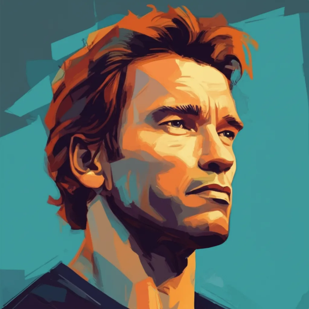 Artistic portrait of Arnold Schwarzenegger