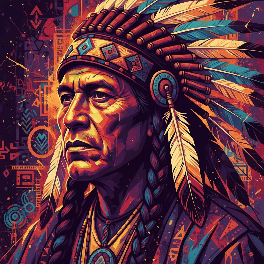 Artistic portrait of Russell Means