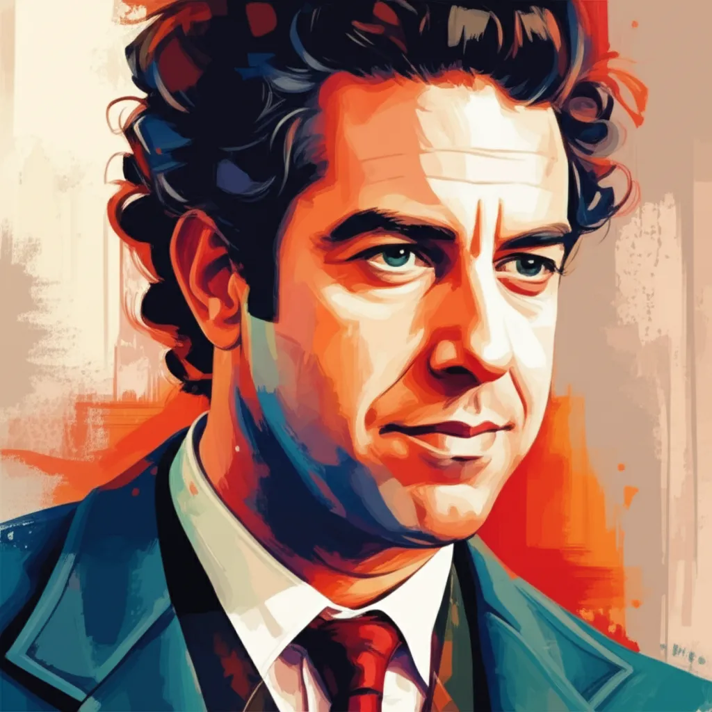 Artistic portrait of Sacha Baron Cohen