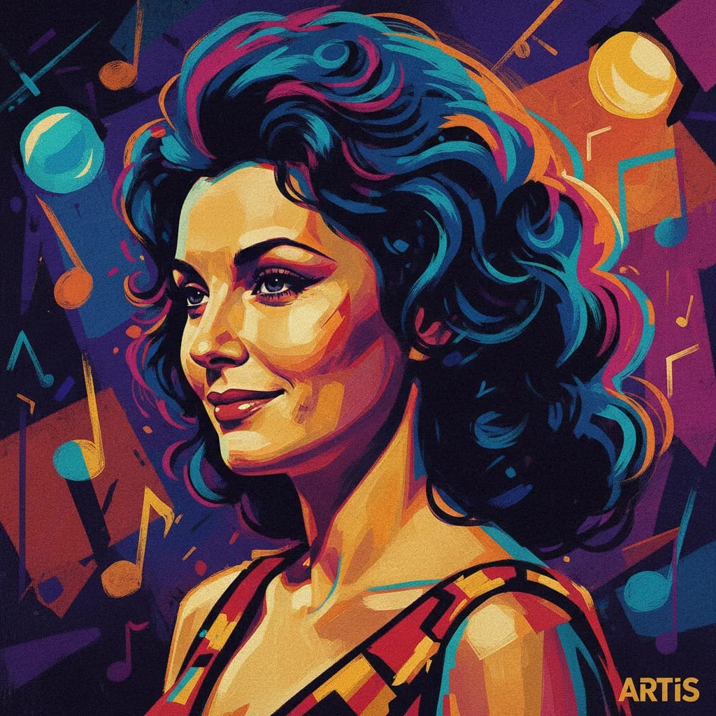 Artistic portrait of Melina Mercouri