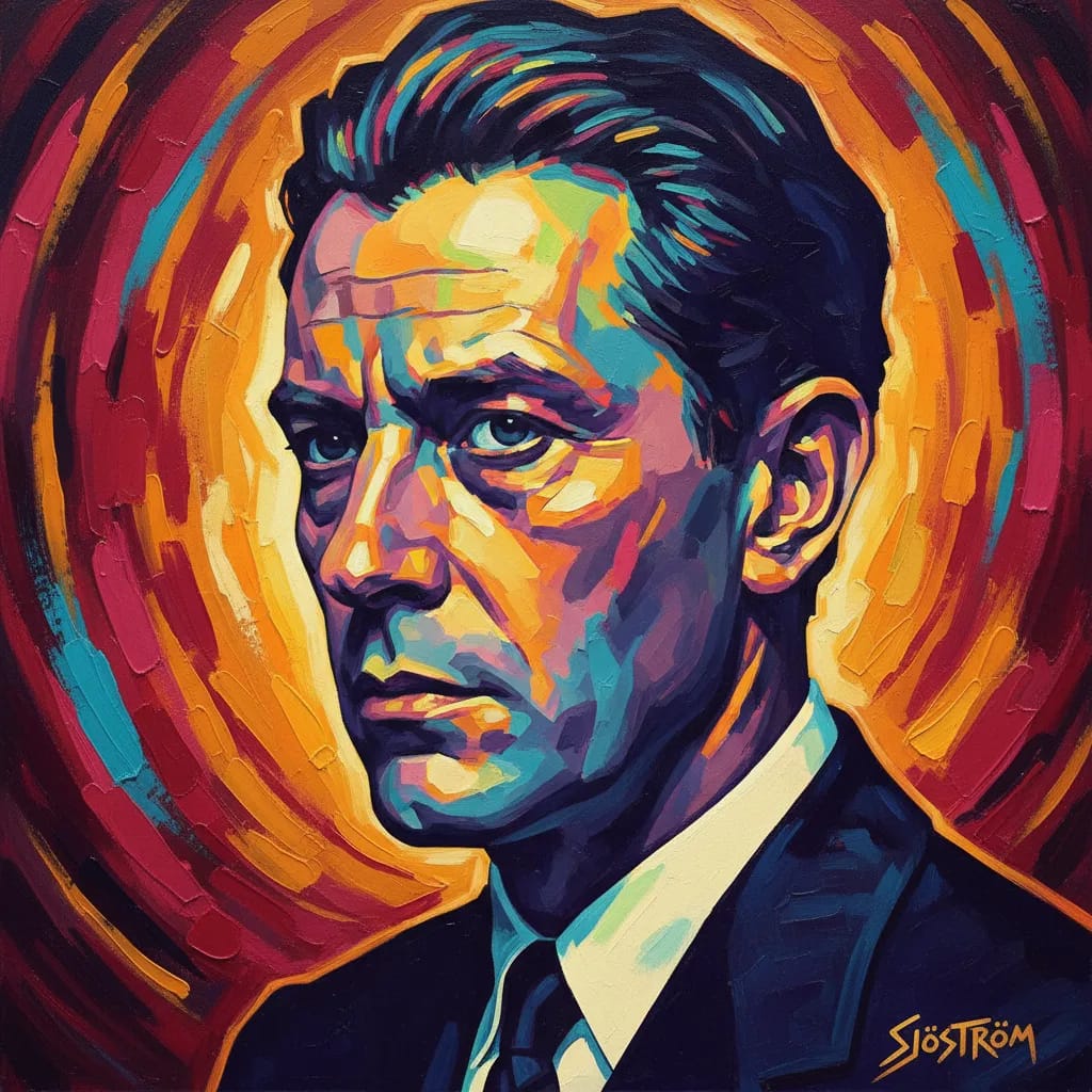 Artistic portrait of Victor Sjöström