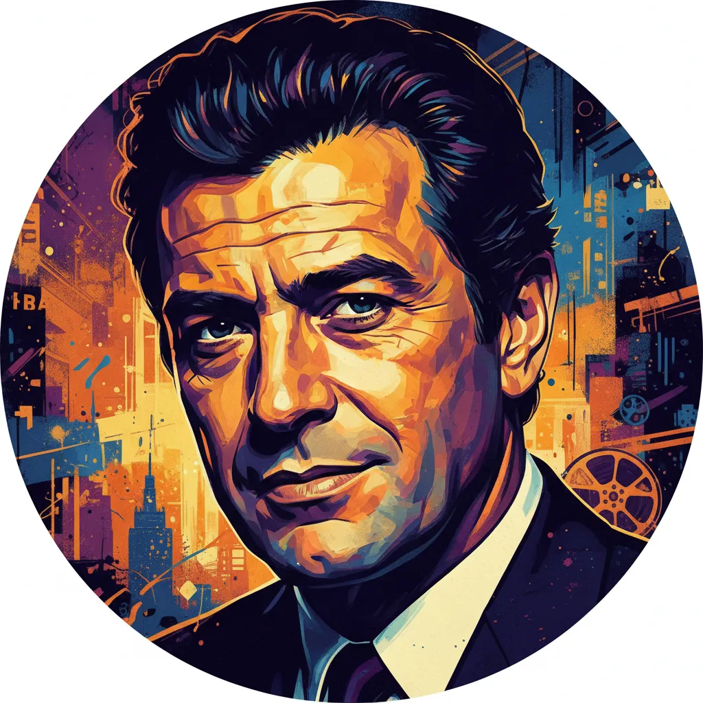 Artistic portrait of Lino Ventura