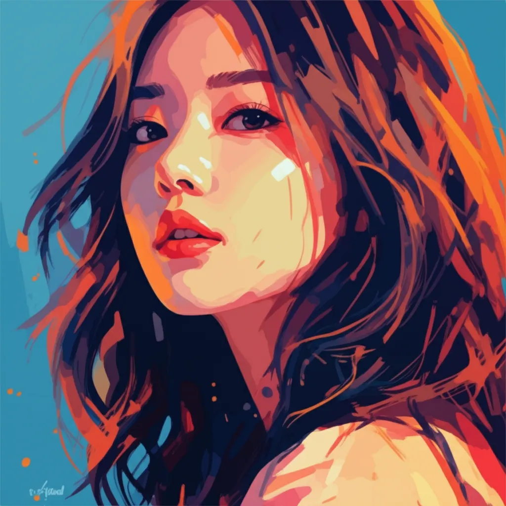 Artistic portrait of Kim Sae-ron