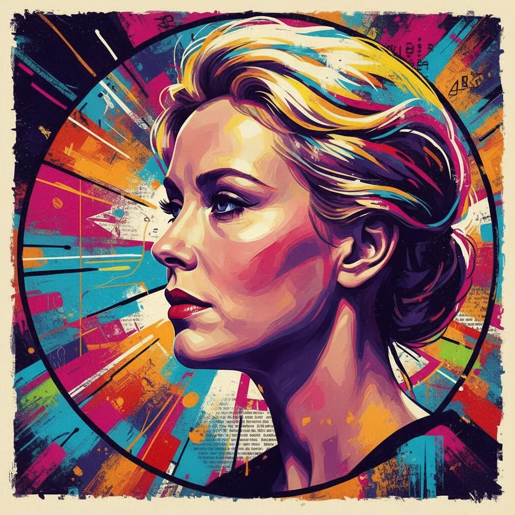 Artistic portrait of Catherine Deneuve