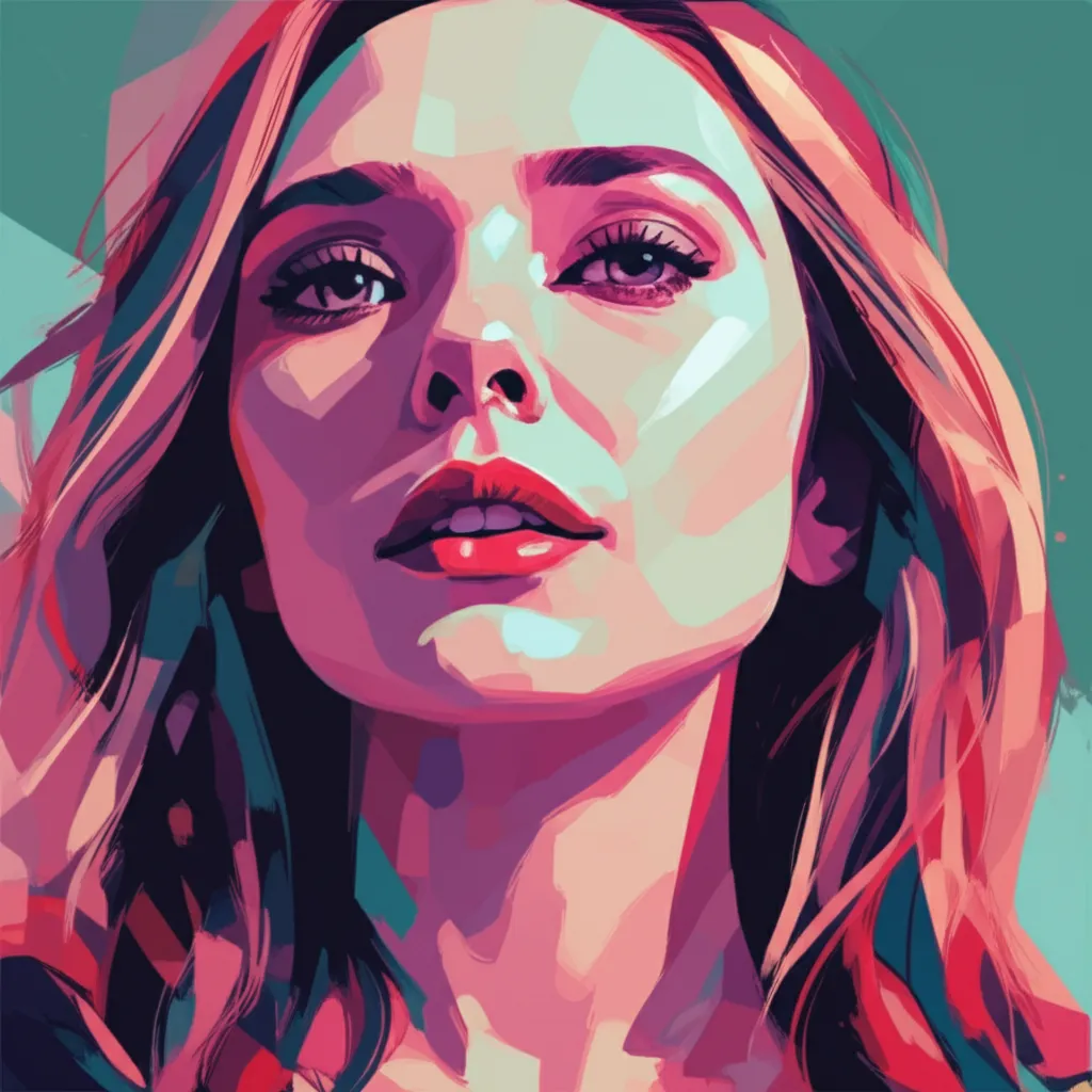 Artistic portrait of Elizabeth Olsen