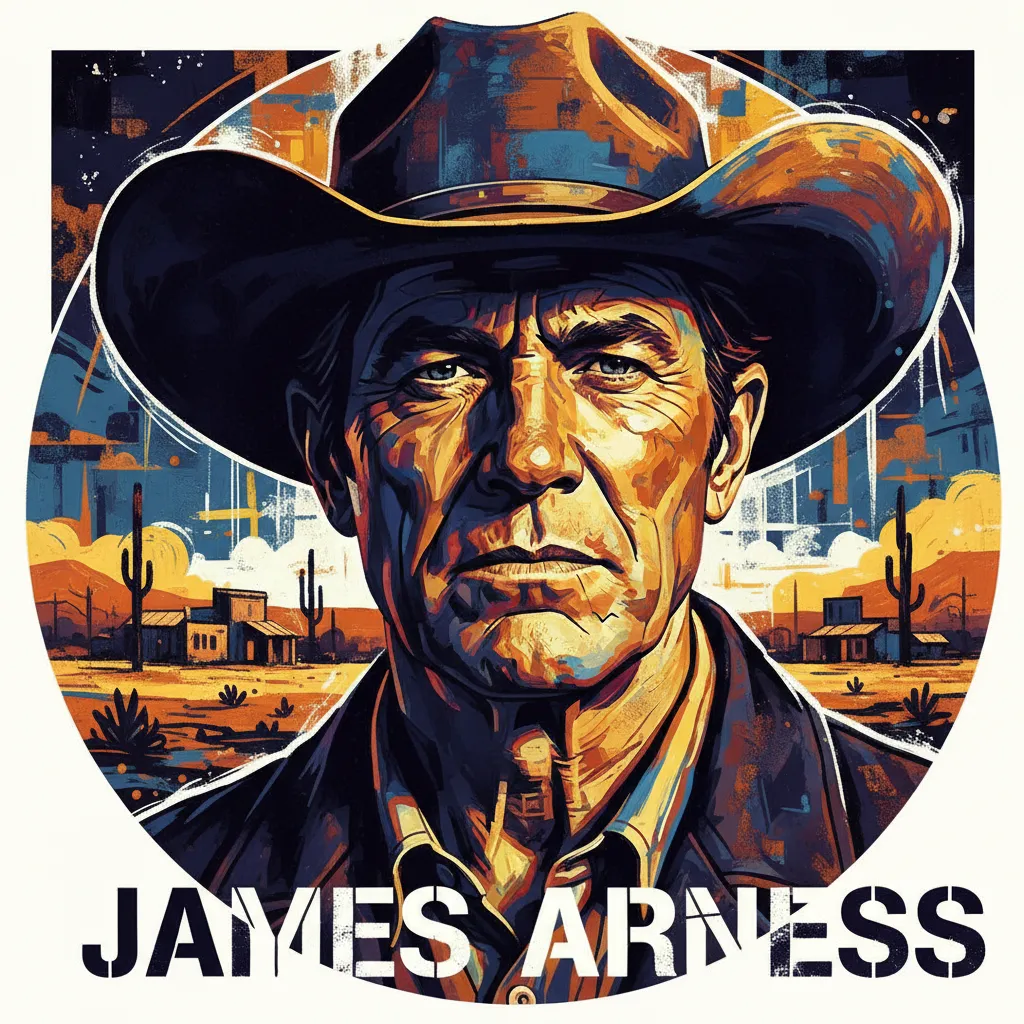 Artistic portrait of James Arness