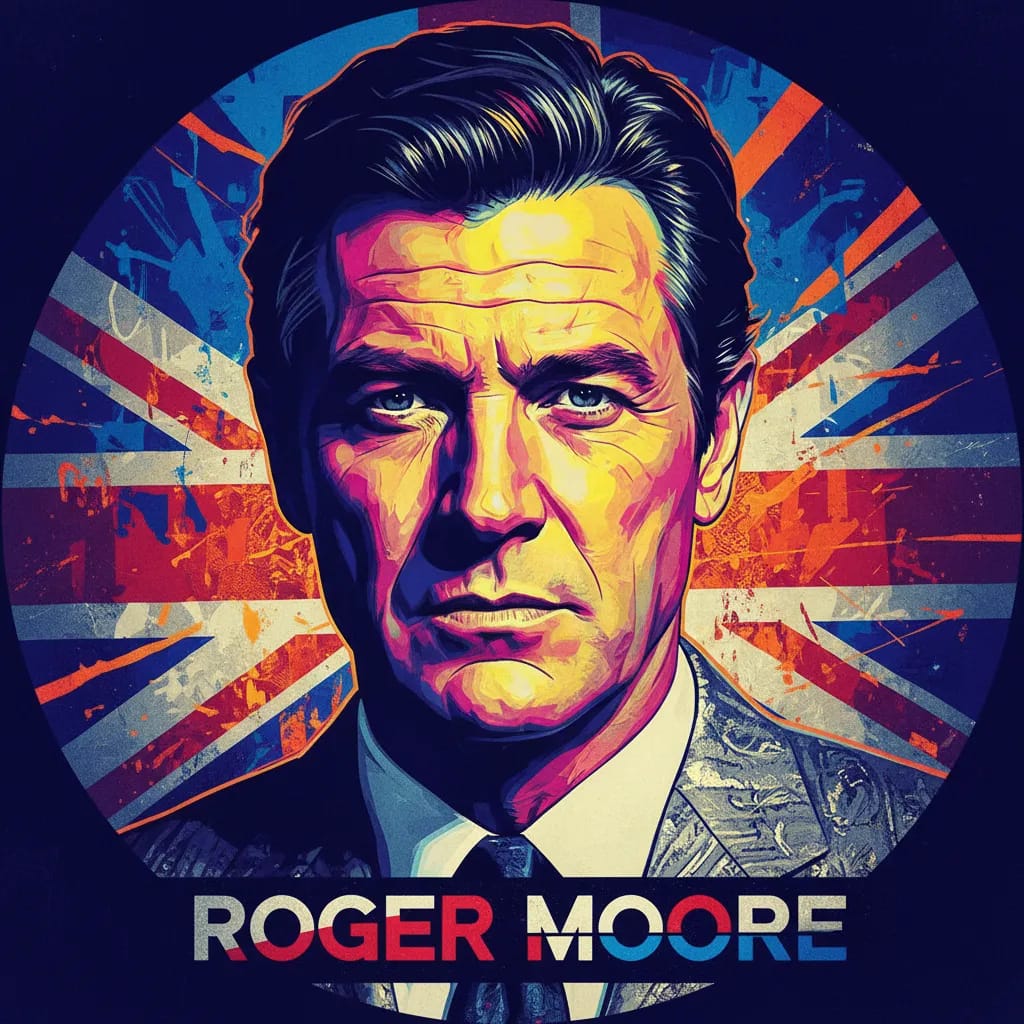 Artistic portrait of Roger Moore
