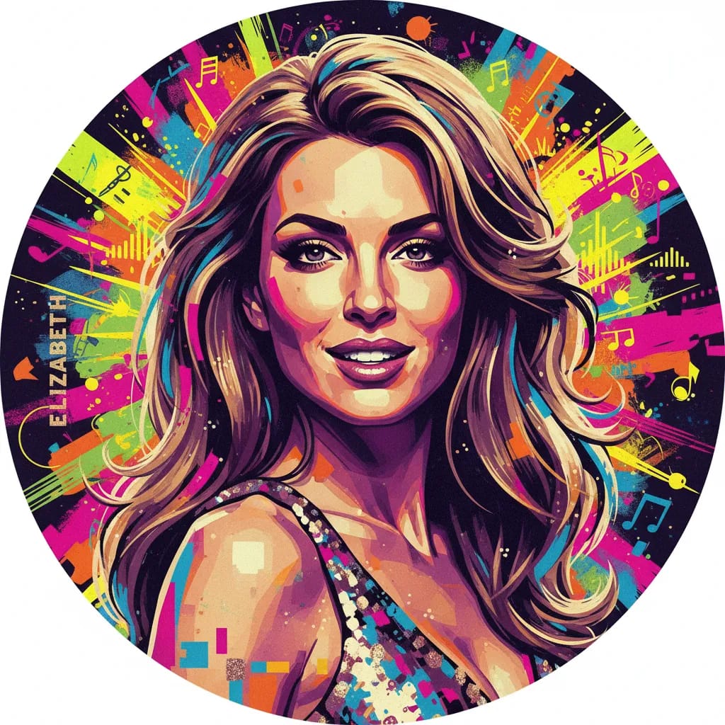 Artistic portrait of Elizabeth Hurley