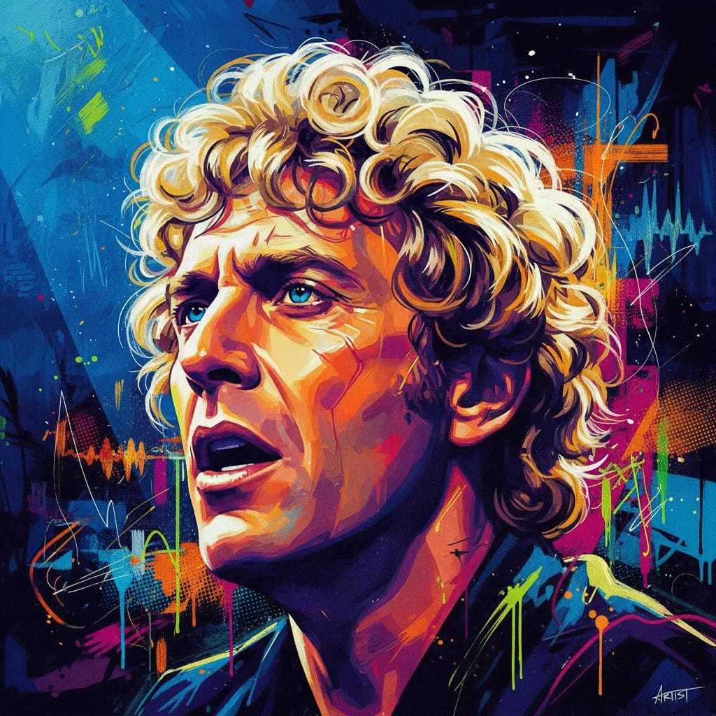 Artistic portrait of Roger Daltrey