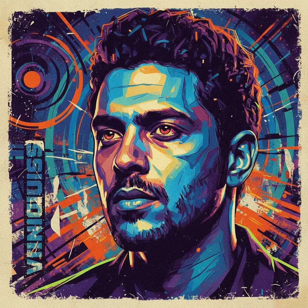 Artistic portrait of Vinícius de Oliveira
