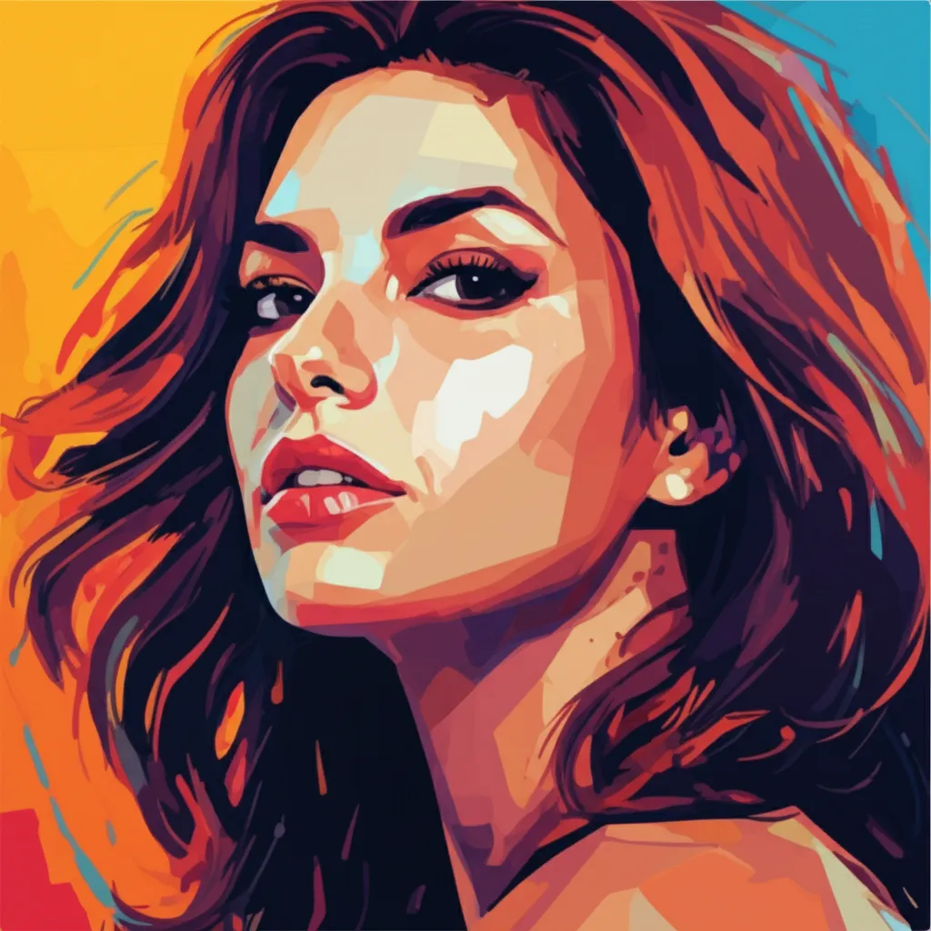 Artistic portrait of Eva Mendes