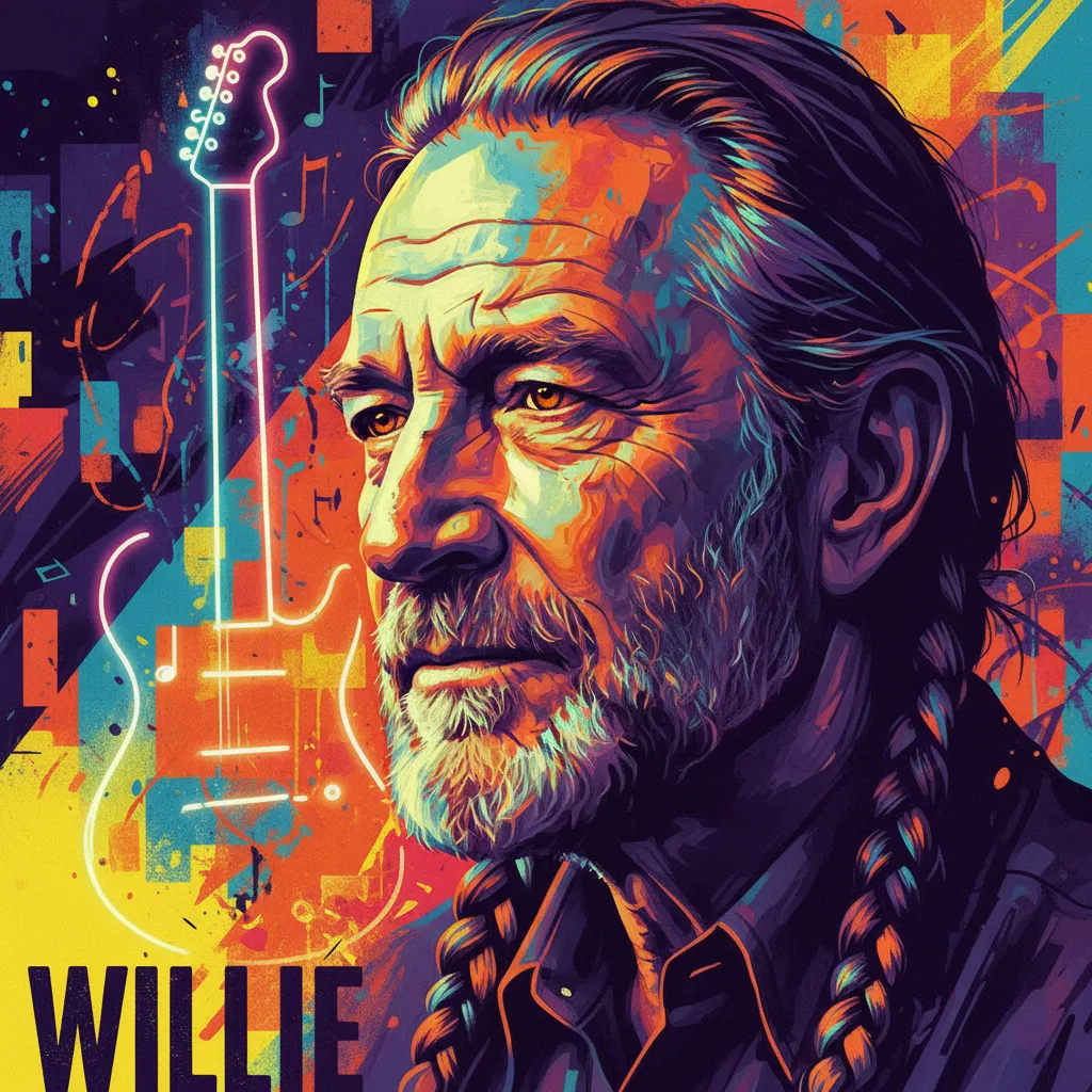 Artistic portrait of Willie Nelson