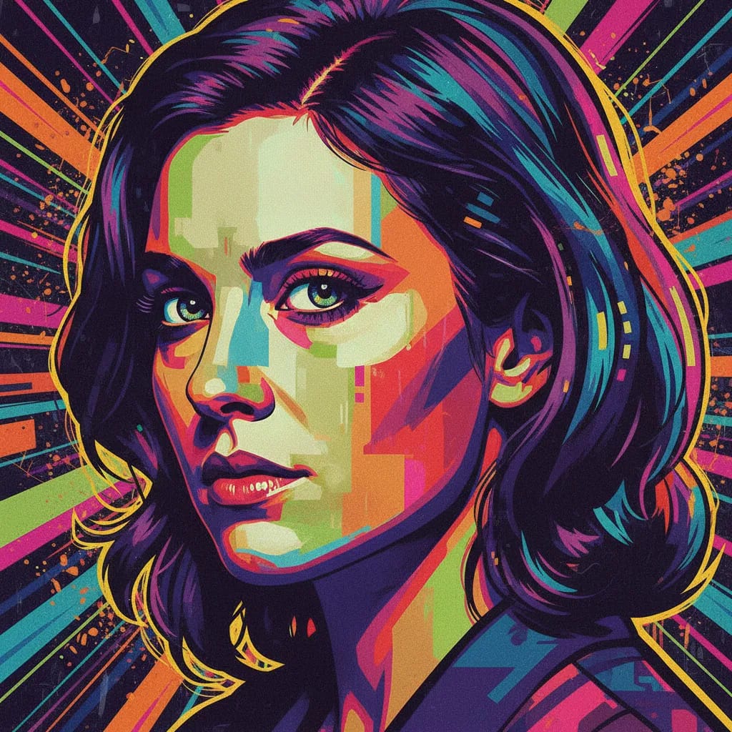 Artistic portrait of Robin Tunney