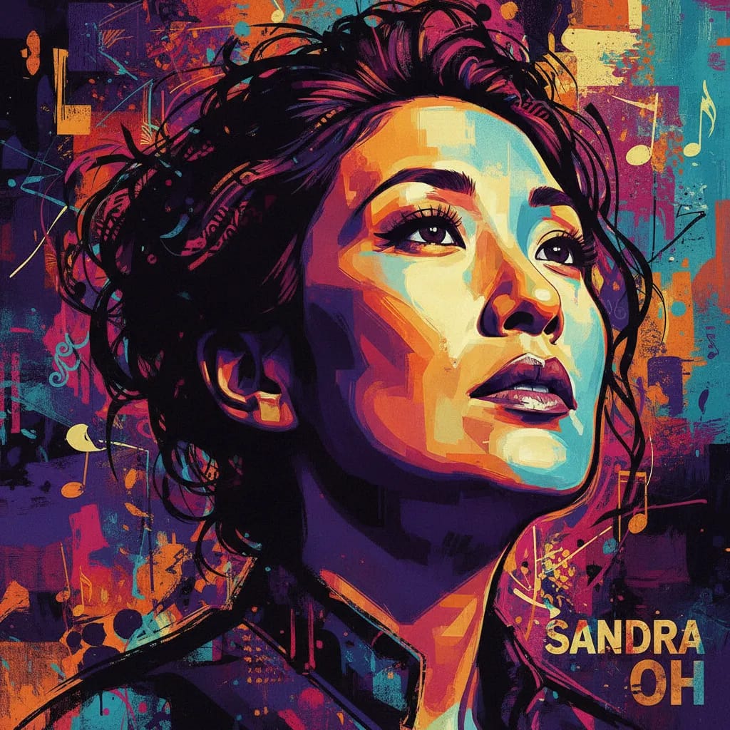 Artistic portrait of Sandra Oh