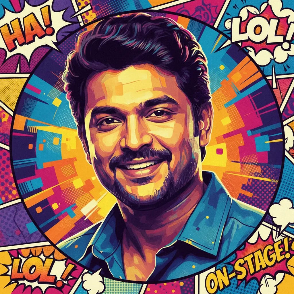 Artistic portrait of Santhanam