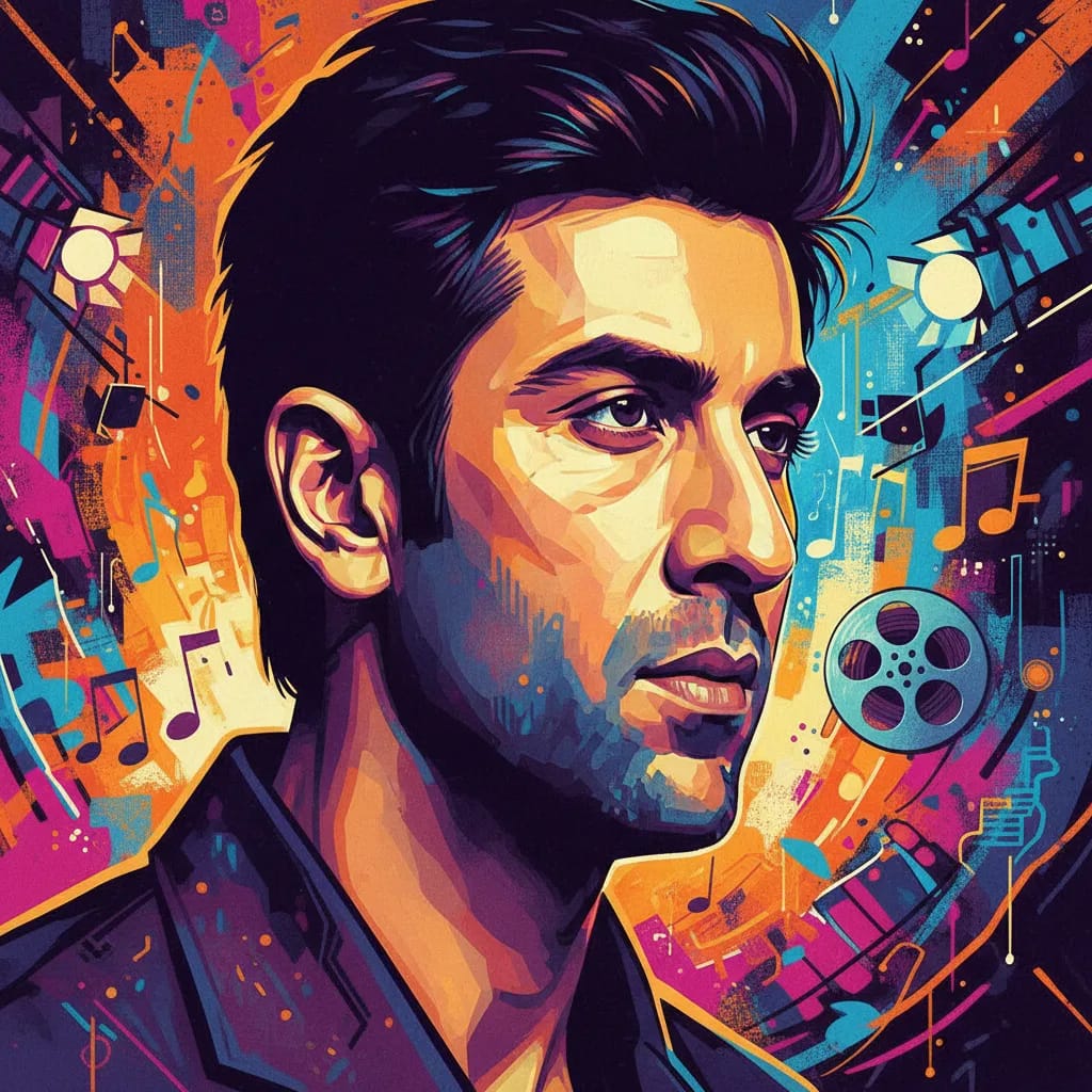 Artistic portrait of Ranbir Kapoor