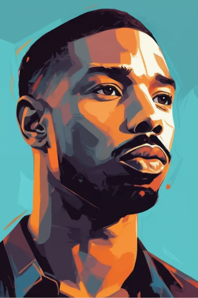 Artistic portrait of Michael B. Jordan