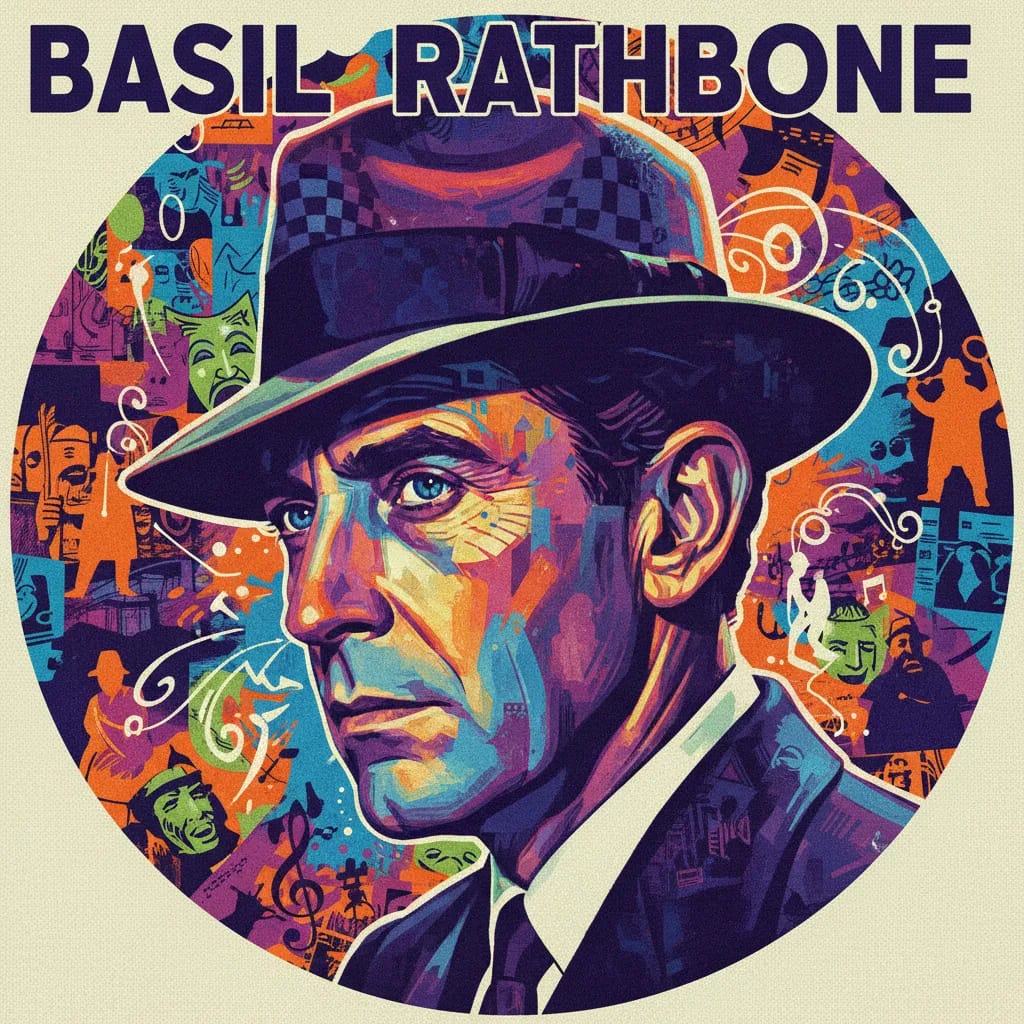 Artistic portrait of Basil Rathbone