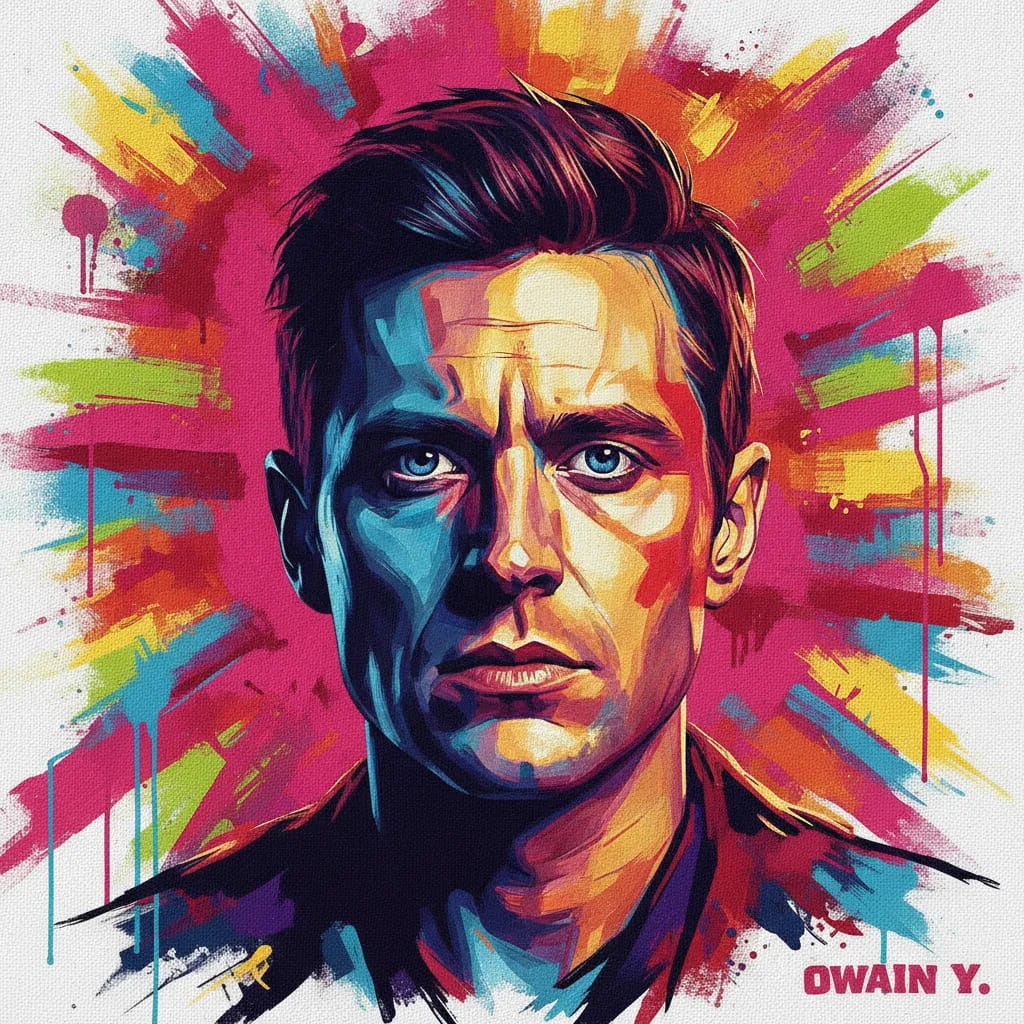 Artistic portrait of Owain Yeoman