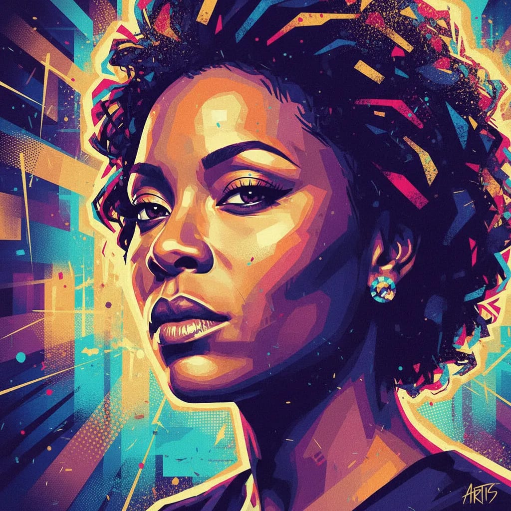 Artistic portrait of Regina King