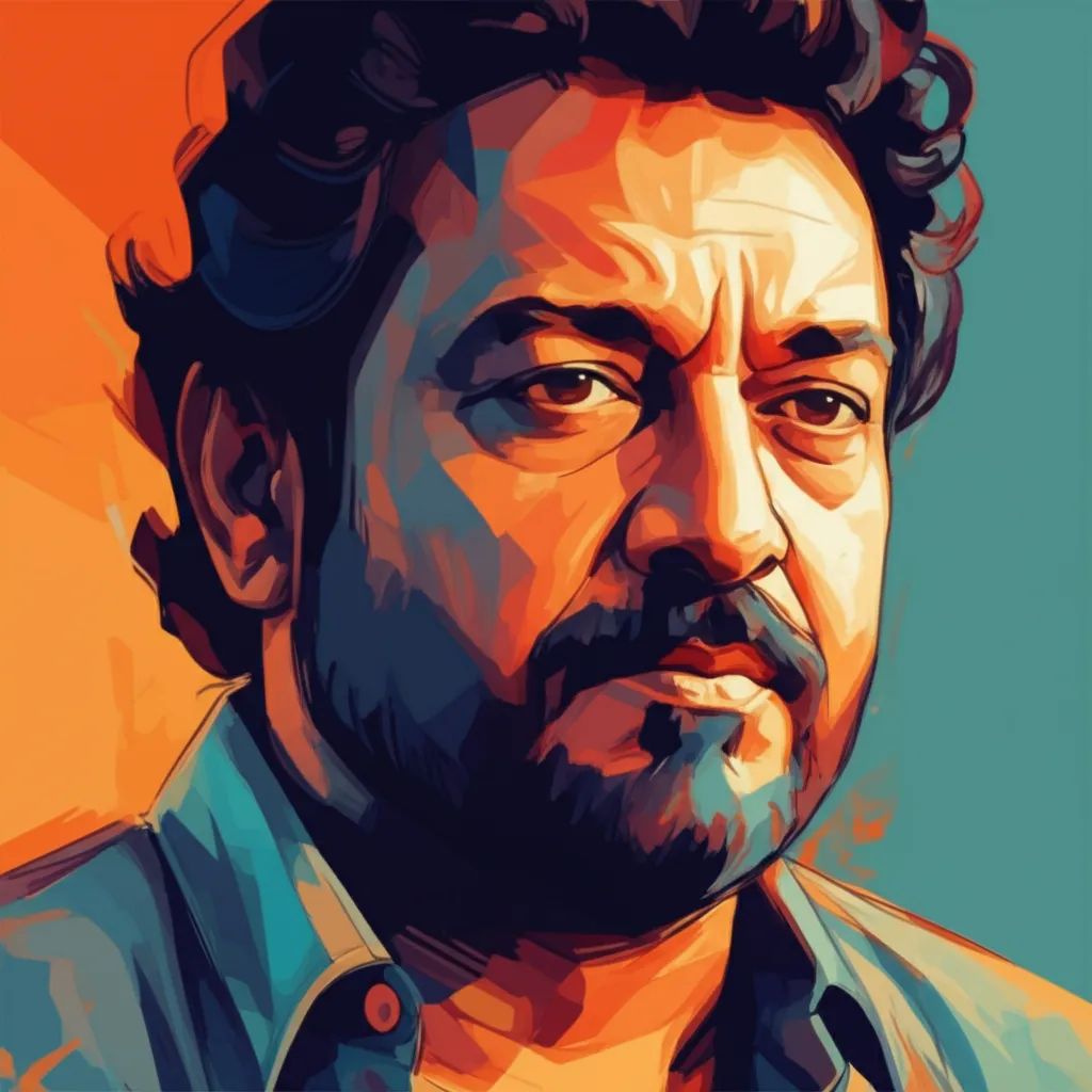 Artistic portrait of Mahesh Manjrekar
