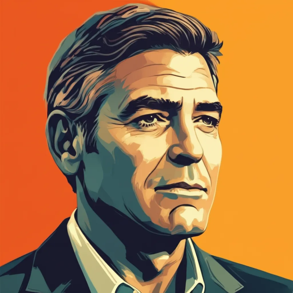 Artistic portrait of George Clooney