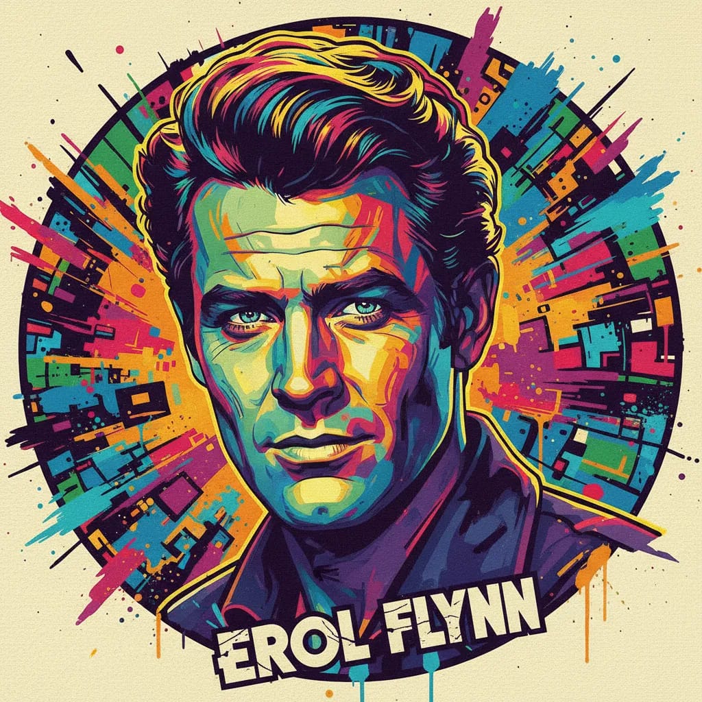 Artistic portrait of Errol Flynn