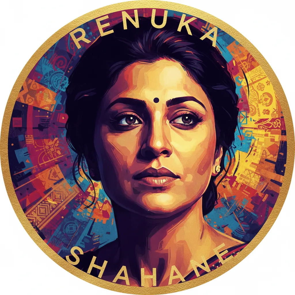 Artistic portrait of Renuka Shahane