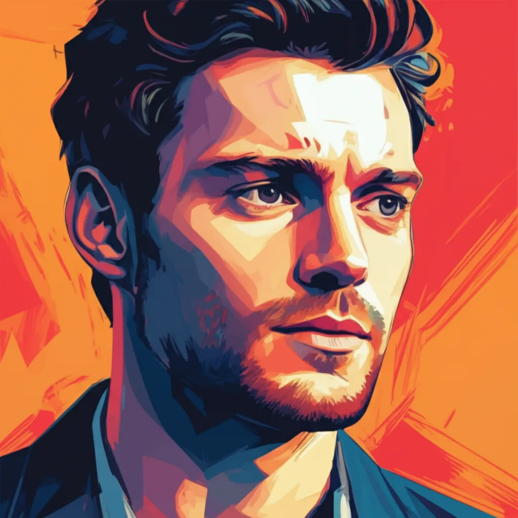 Artistic portrait of Jamie Dornan