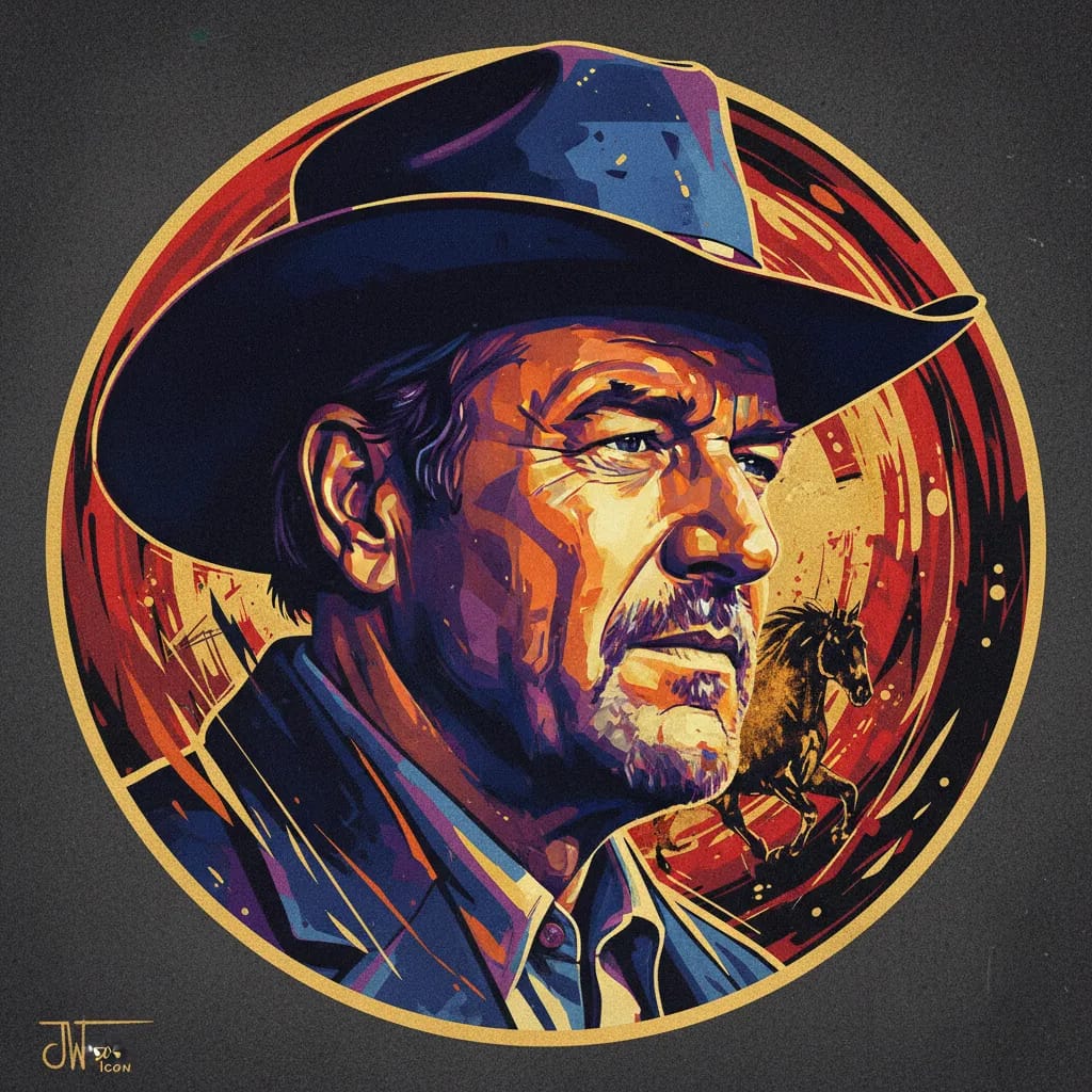 Artistic portrait of John Wayne