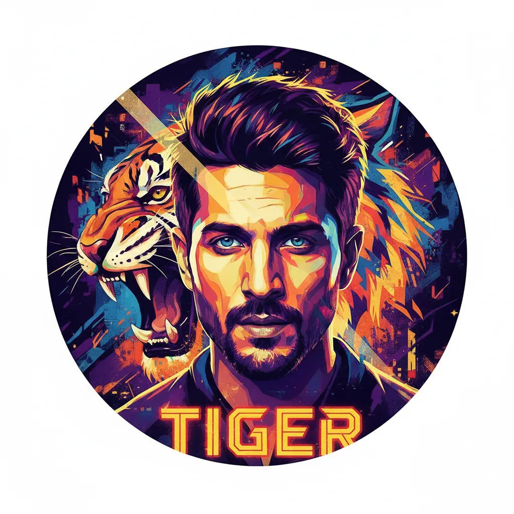 Artistic portrait of Tiger Shroff