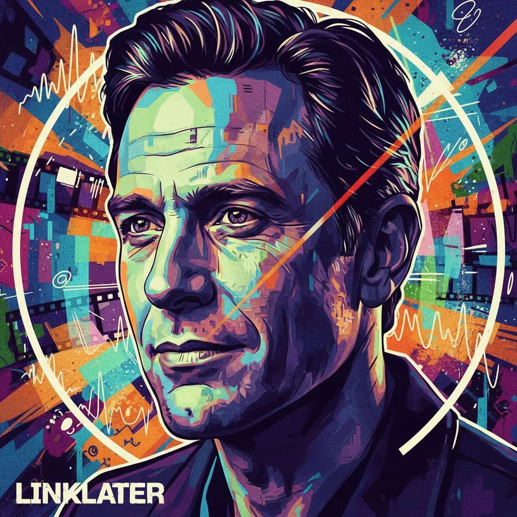Artistic portrait of Richard Linklater