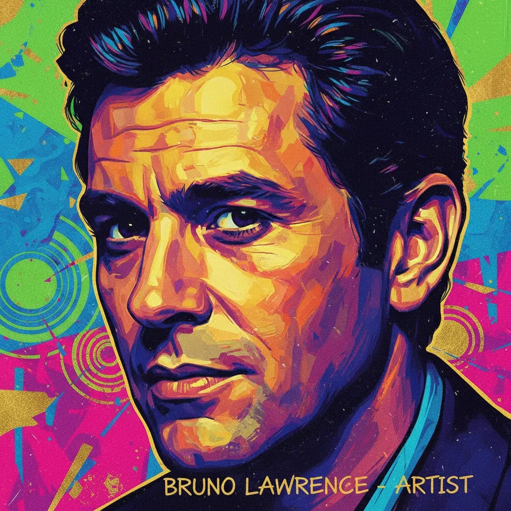 Artistic portrait of Bruno Lawrence