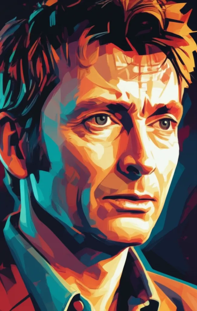 Artistic portrait of Christopher Eccleston