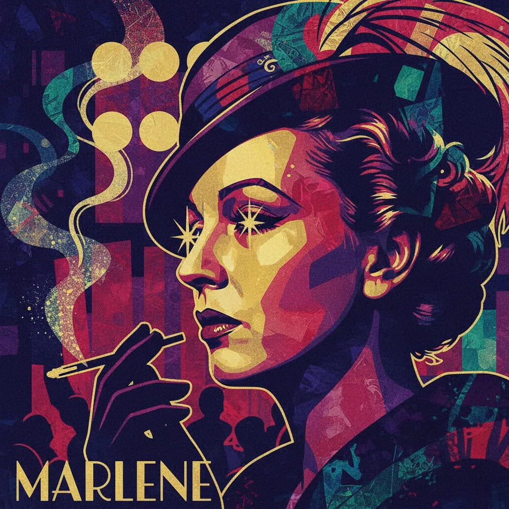 Artistic portrait of Marlene Dietrich