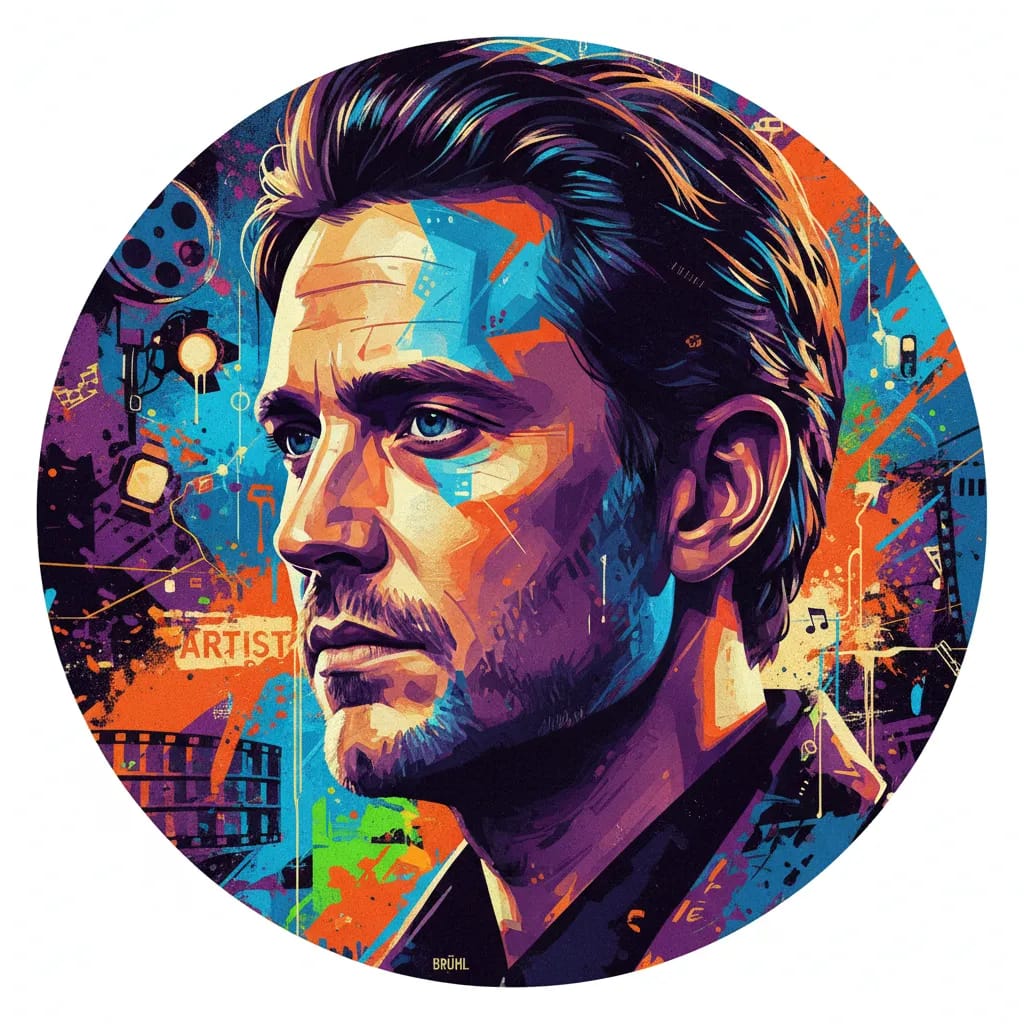 Artistic portrait of Daniel Brühl