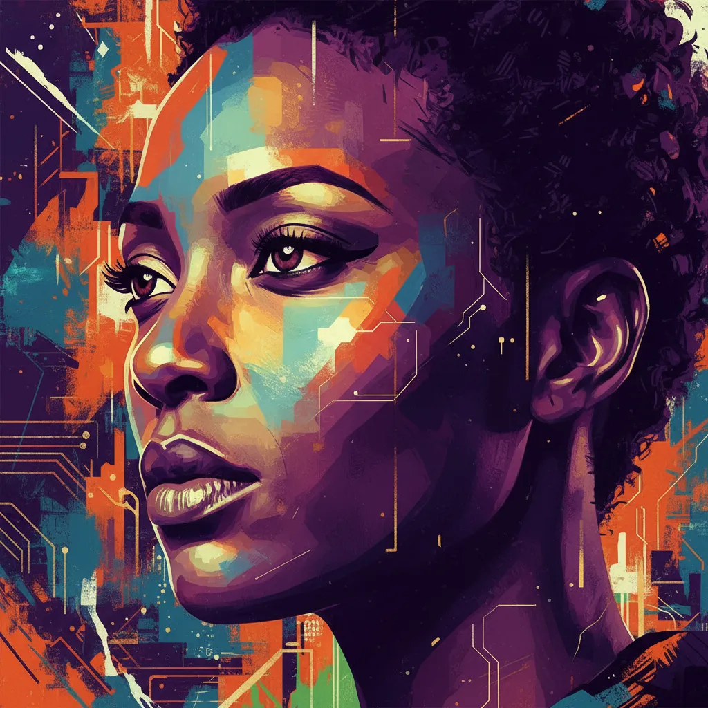 Artistic portrait of Terry Pheto