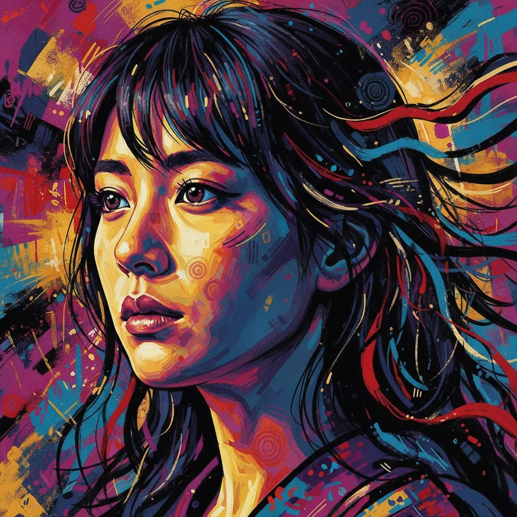 Artistic portrait of Misako Renbutsu