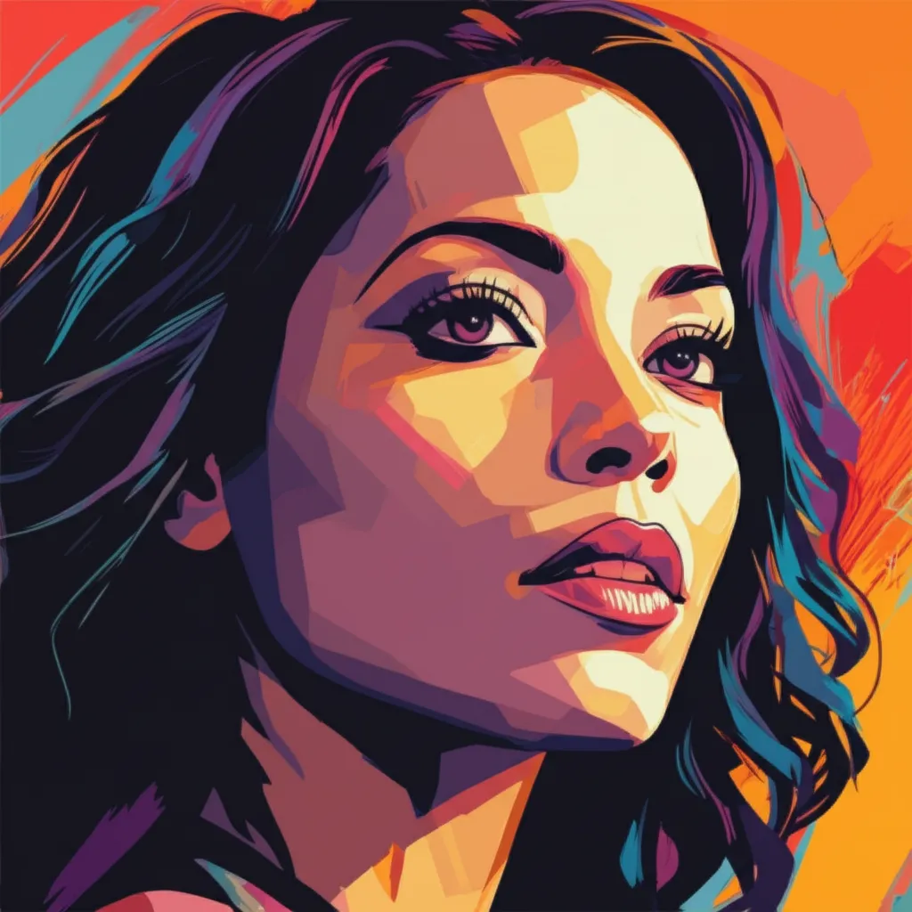 Artistic portrait of Rosario Dawson