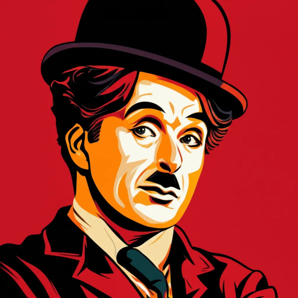 Artistic portrait of Charles Chaplin