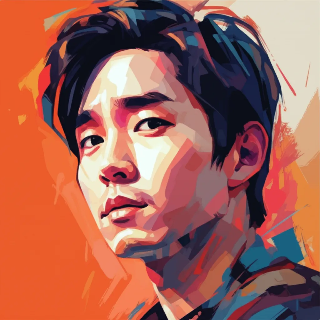 Artistic portrait of Steven Yeun