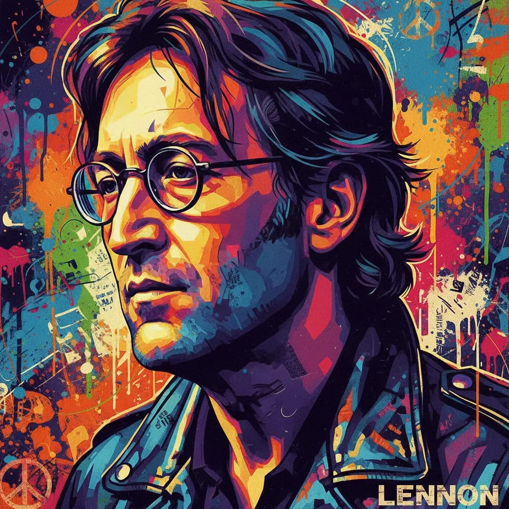Artistic portrait of John Lennon