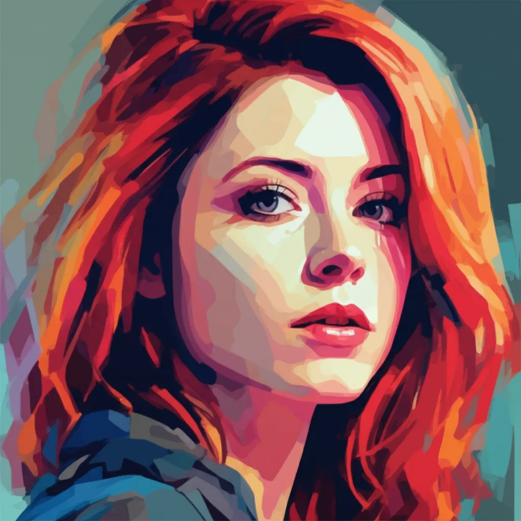 Artistic portrait of Karen Gillan
