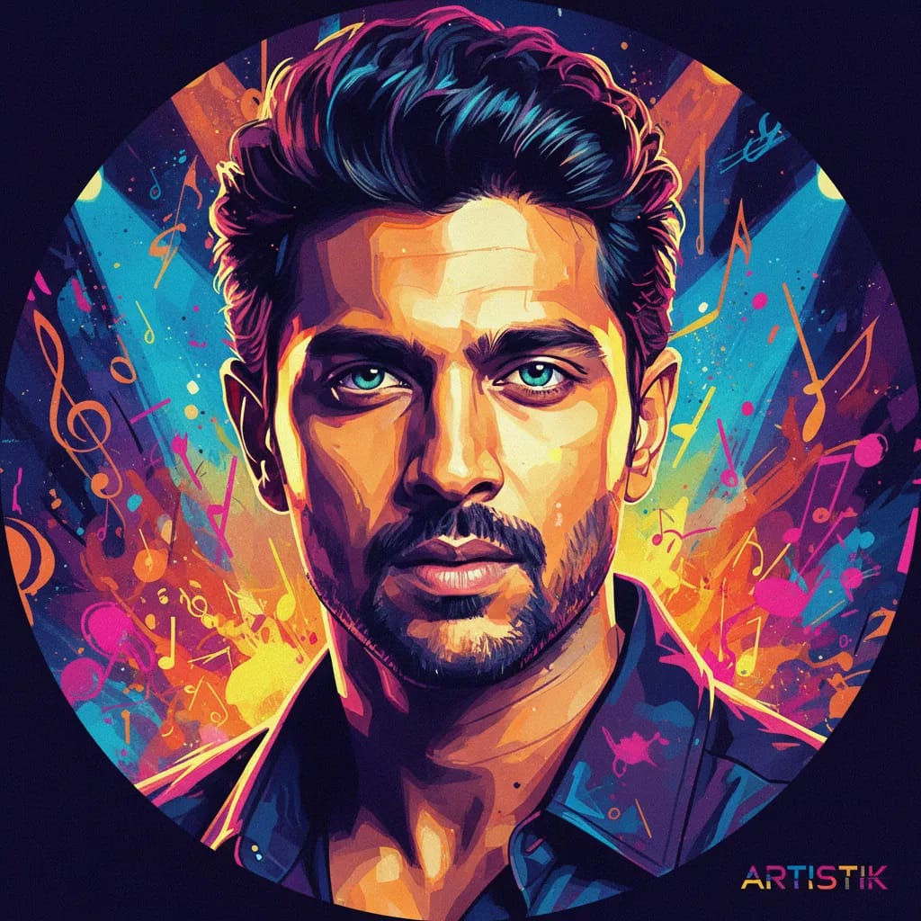Artistic portrait of Dulquer Salmaan