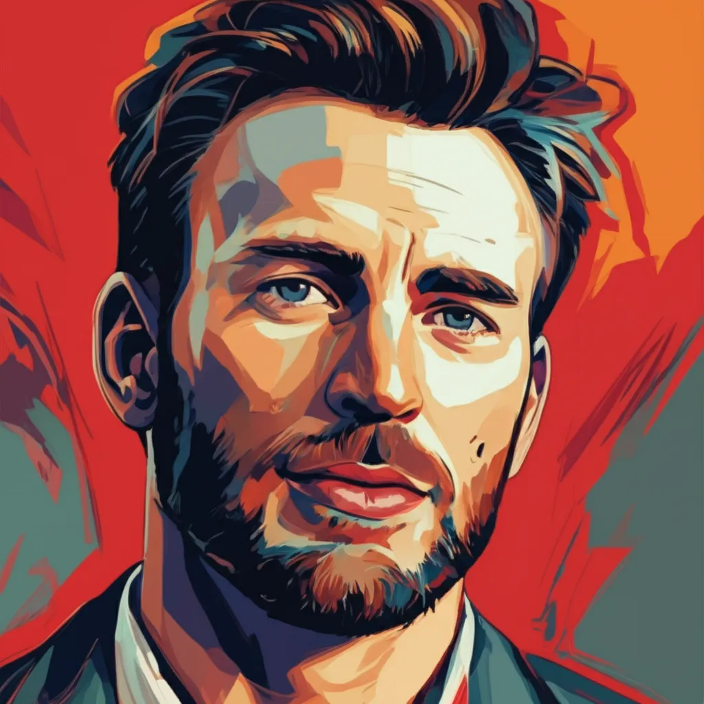 Artistic portrait of Chris Evans
