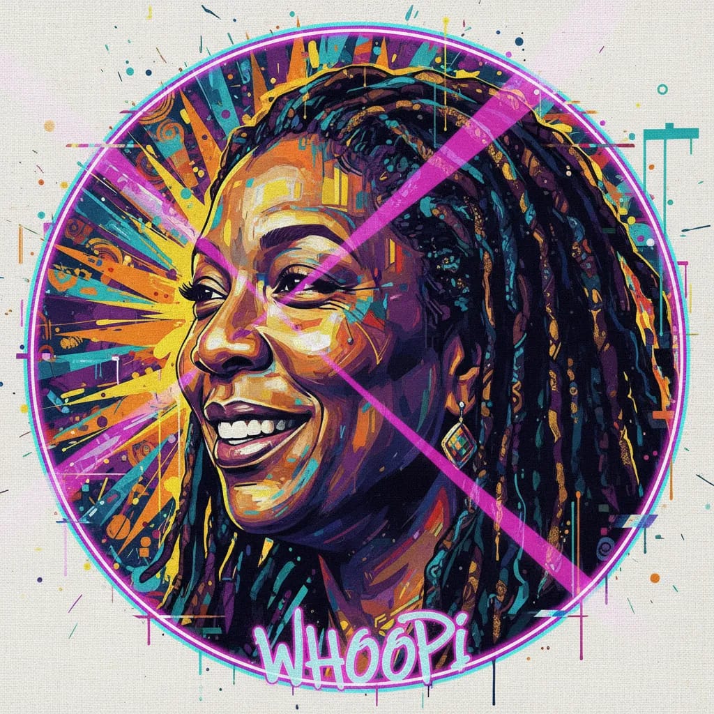 Artistic portrait of Whoopi Goldberg