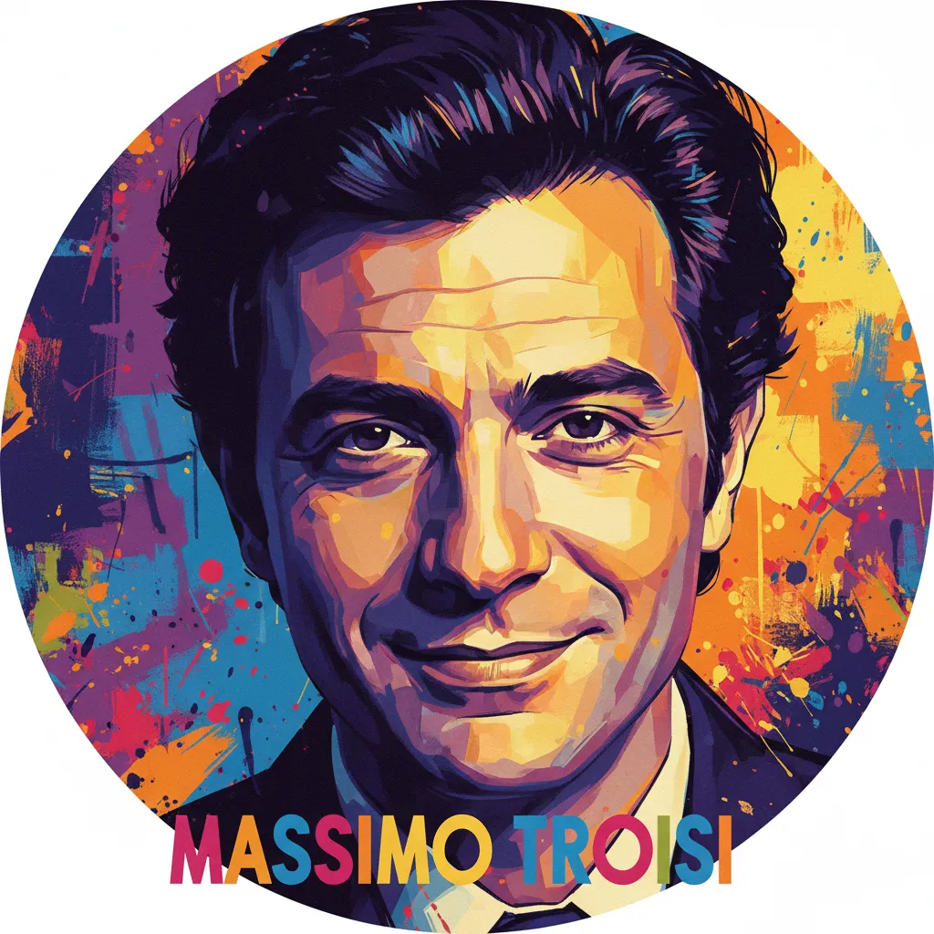 Artistic portrait of Massimo Troisi