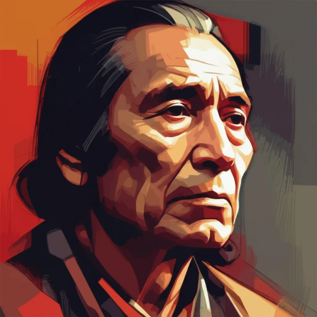 Artistic portrait of Chief Dan George